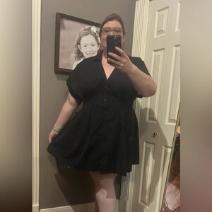 NWT Cider black shirt dress corset-style